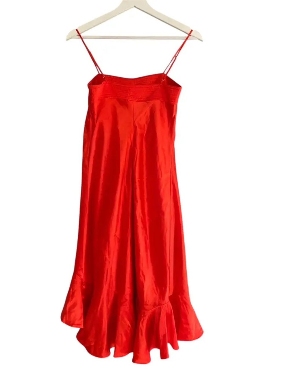 Armani Exchange 100% SILK Spaghetti-Strap wrap Dress red/blood orange
